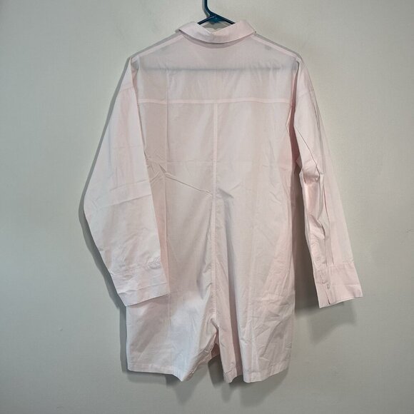Parke Pink Cotton Long Sleeve Button Front Polo Romper Size Small - Picture 4 of 7
